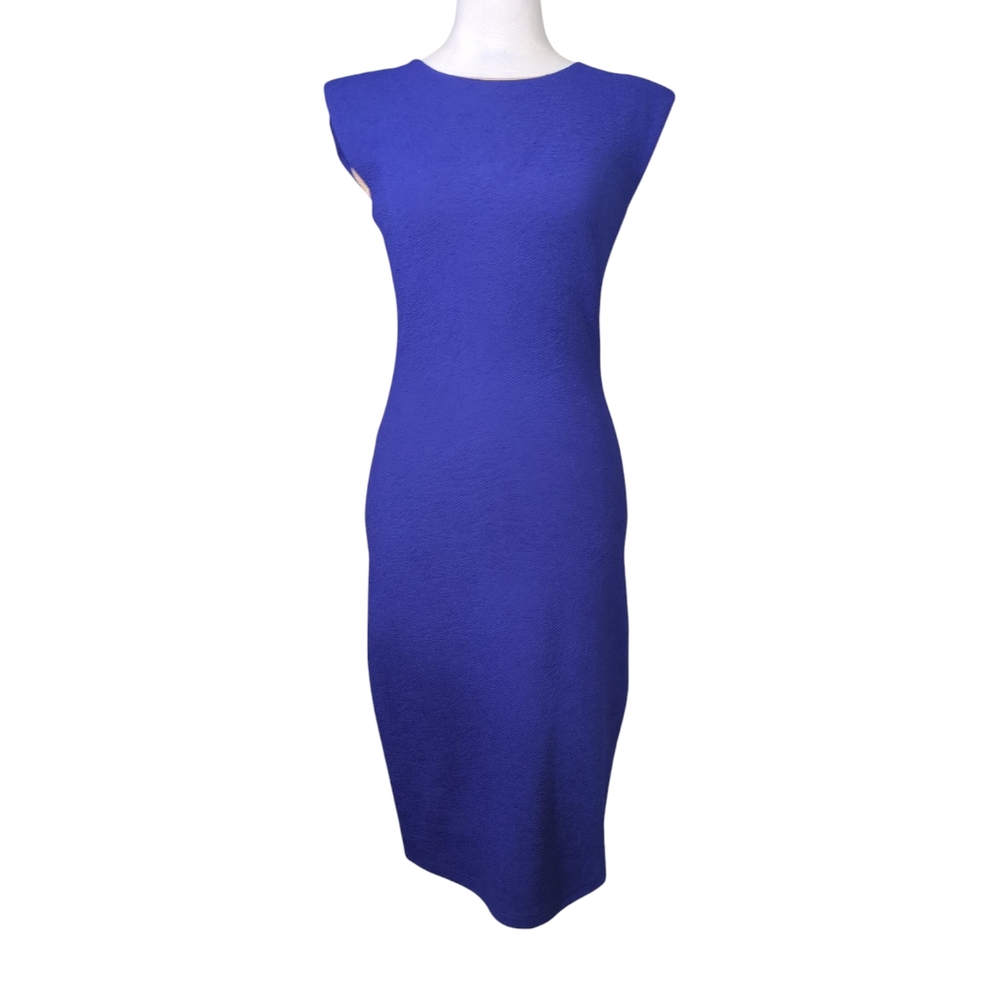 Elegant Blue Sleeveless Dress 97 % polyester